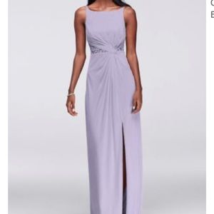 David’s Bridal lace inset bridesmaid dress